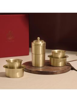 earth chakra - Gold Pure Brass Filter Coffee with 2 Cups & 2 Saucers