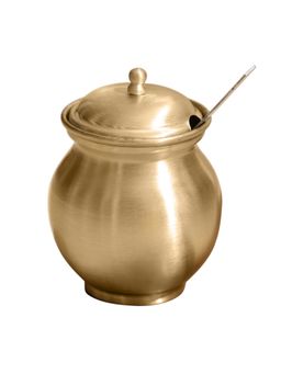 earth chakra - Tin Coating On Inside Pure Brass Ghee Pot with Spoon