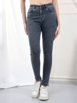 CRIMSOUNE CLUB - Womens Grey Skinny High-Waist Jeans