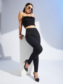 Miss Chase - Womens Black Skinny Fit High Rise Denim Jeans