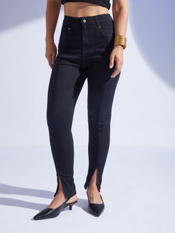 Miss Chase - Womens Black Skinny High Rise Stretchable Denim Jeans