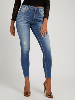 Guess - Women Blue Solid High Rise Mom Fit Jeans