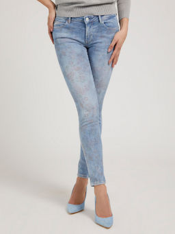 Guess - Women Blue Printed High Rise Skinny Fit Jeans