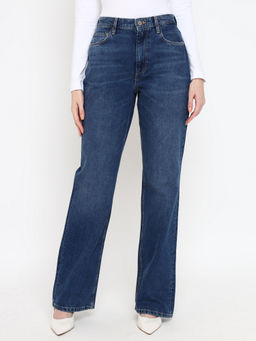 Guess - Women Blue Washed High Rise Full Length Jeans
