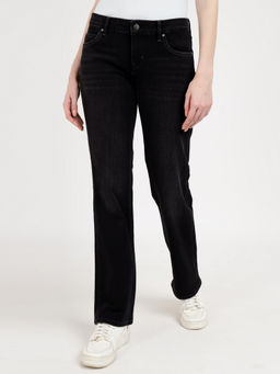 Guess - Women Black Washed High Rise Full Length Jeans