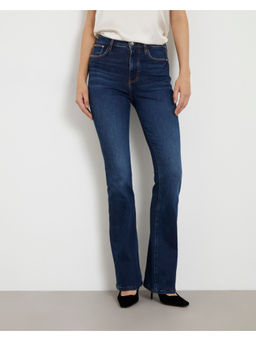 Guess - Womens Blue Cotton Solid Regular Fit Jeans