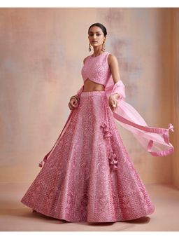 SUHINO - Pink Lehenga with Blouse & Dupatta (Set of 3)