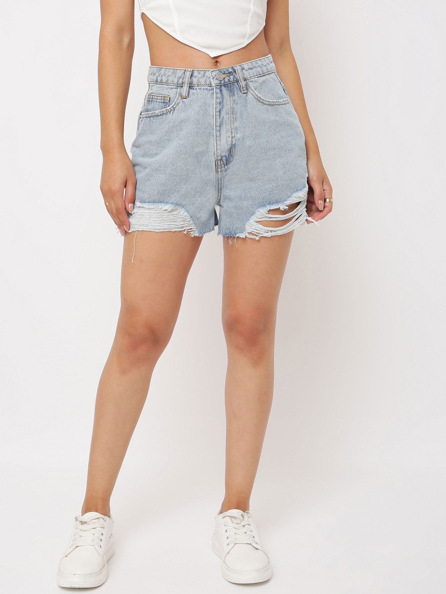 Waisted Denim Shorts 