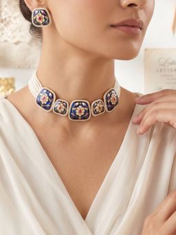 BINNI - Multi-Color Royal Blue Rich Necklace Set