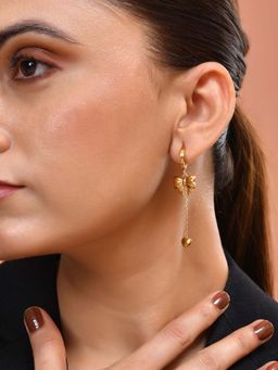 VOJ - Gold Plated Bow Designed Hoop Earrings