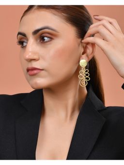 VOJ - Gold Plated Designer Drop Earrings