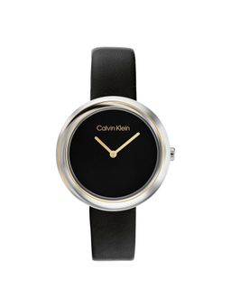 Calvin Klein - Twisted Bezel Quartz Black Round Dial Womens Watch - 25200093