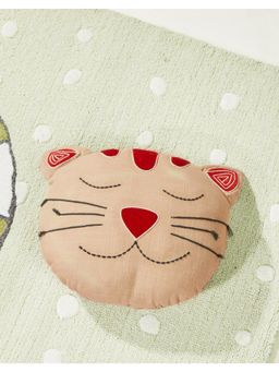 Fabindia - Beige Cotton Printed Kitty Kids Cushion Cover (12x18 inches)