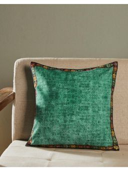 Fabindia - Turquoise Izn Jaal Printed Cushion Cover (16x16 inches)