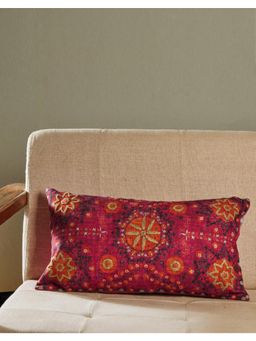 Fabindia - Pink Vyna Embroidered Cushion Cover (12x18 inches)
