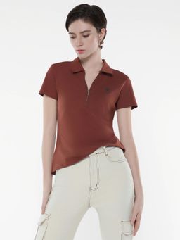 RAREISM - Laken Primary Brown Regular Fit Polo T-Shirt