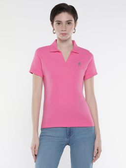 RAREISM - Van Primary Pink Regular Fit Polo T-Shirt