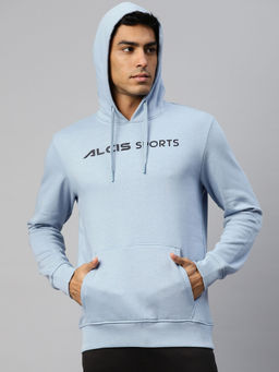 Alcis - Men Blue Printed Cotton Regular Fit Sweatshirt