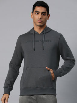 Alcis - Men Grey Printed Cotton Regular Fit Sweatshirt