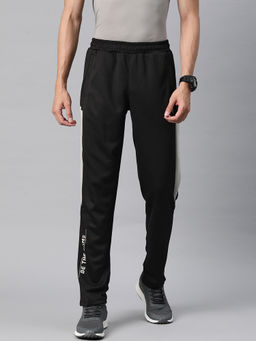 Alcis - Men Black Printed Polyester Slim Fit Trackpant