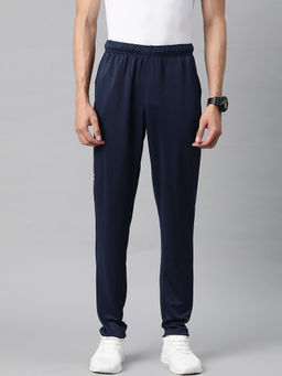 Alcis - Men Navy Blue Printed Polyester Slim Fit Trackpant