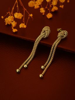 Carlton London - Gold Toned Contemporary Drop Earrings