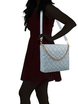 Mochi - Textured Blue Sling and Cross Bag