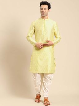 Amodh by Kisah - Men Yellow Kurta (Set of 2)