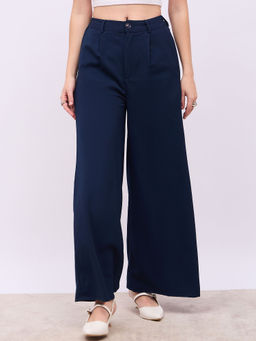 Styli - Women Wide Leg Pant with Pleat Detail