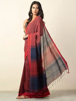 Fabindia - Cotton Woven Checks Sari