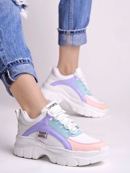 Shoetopia - Smart Casual White Sneakers For Girls
