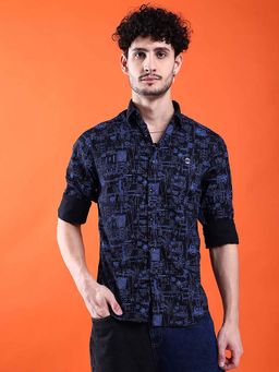 The Indian Garage Co - Black Cotton Full Sleeves Casual Shirt