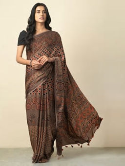 Fabindia - Viscose Modal Ajrakh Print Sari