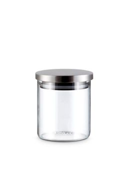 Freelance - Borosilicate AirtightGlass Food Jar with Steel Lid for Kitchen Storage, Container, 600 ml