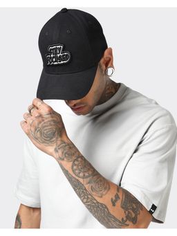 Bewakoof - Unisex Black Stay Focused Embroidered Baseball Cap