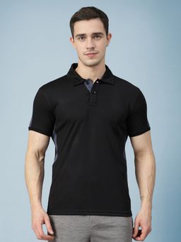 CHKOKKO - Polyester Solid Active Sports Wear Half Sleeve Gym Polo T-Shirt