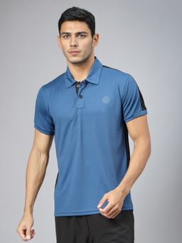 CHKOKKO - Polyester Solid Active Sports Wear Half Sleeve Gym Polo T-Shirt