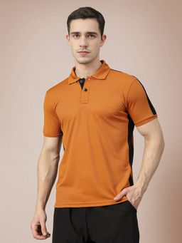 CHKOKKO - Polyester Solid Active Sports Wear Half Sleeve Gym Polo T-Shirt