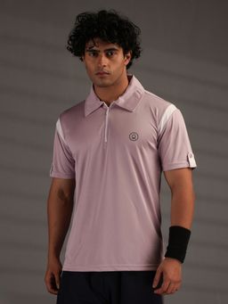 CHKOKKO - Color Neck Regular Fit Sports Gym Zipper Polo T-Shirt