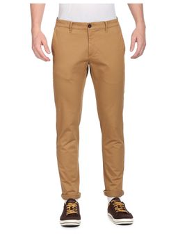 U.S. POLO ASSN. - Men Khaki Mid Rise Solid Casual Trousers