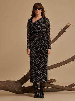 Kazo - Kenny Printed Midi Dress with Slit