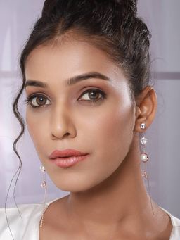 Aatmana - Rose Gold-Toned Contemporary Drop Earrings