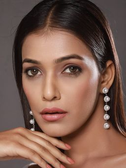 Aatmana - Silver Toned Contemporary Drop Earrings