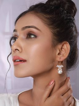 Aatmana - Gold-Toned Floral Drop Earrings