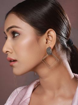 Aatmana - Gold-Toned Dome Shaped Drop Earrings