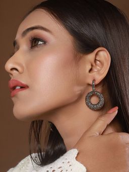 Aatmana - Black Gold-Toned Contemporary Drop Earrings
