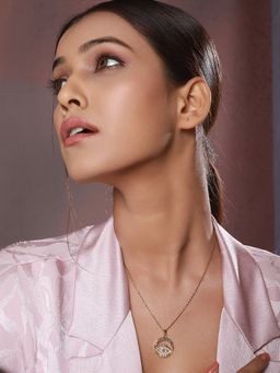 Aatmana - Gold-Plated Evil Eye Cz-Studded Pendant With Chain