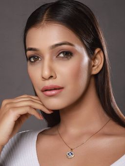 Aatmana - Blue Brass Gold-Plated Handcrafted Necklace