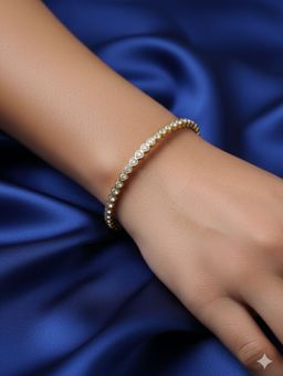 RACHIVA - 18K Gold Plated Zircon Bangle Kada For Women