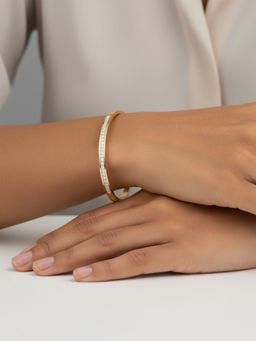RACHIVA - 18K Gold Plated Classic Zircon Bangle Kada For Women